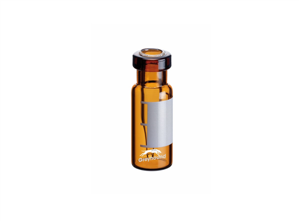 Picture of 200µL Crimp Top Fused Insert Vial, Amber Glass with Write-on-Patch, 11mm Crimp Finish